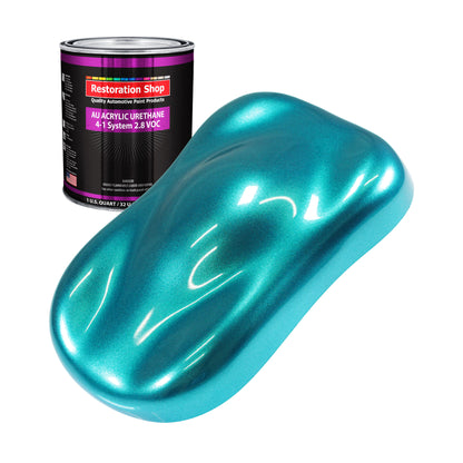 Aquamarine Firemist Acrylic Urethane Auto Paint - Quart Paint Color Only - Professional Single Stage High Gloss Automotive Car Truck Coating, 2.8 VOC