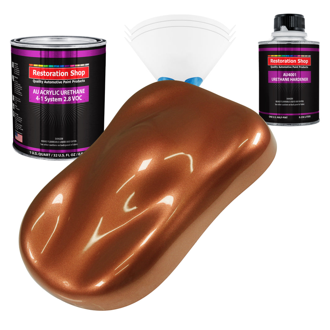 Firemist Copper Acrylic Urethane Auto Paint - Complete Quart Paint Kit - Professional Single Stage Automotive Car Truck Coating, 4:1 Mix Ratio 2.8 VOC