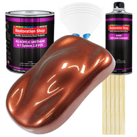 Saddle Brown Firemist Acrylic Urethane Auto Paint - Complete Gallon Paint Kit - Professional Single Stage Automotive Car Coating 4:1 Mix Ratio 2.8 VOC