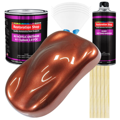 Saddle Brown Firemist Acrylic Urethane Auto Paint - Complete Gallon Paint Kit - Professional Single Stage Automotive Car Coating 4:1 Mix Ratio 2.8 VOC