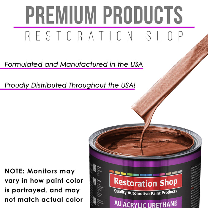 Saddle Brown Firemist Acrylic Urethane Auto Paint - Complete Quart Paint Kit - Professional Single Stage Automotive Car Coating, 4:1 Mix Ratio 2.8 VOC