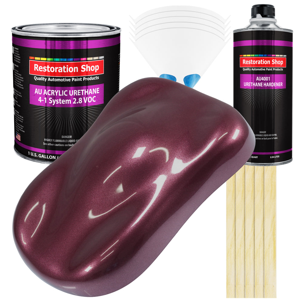 Milano Maroon Firemist Acrylic Urethane Auto Paint (Complete Gallon Paint Kit) Professional Single Stage Automotive Car Coating, 4:1 Mix Ratio 2.8 VOC