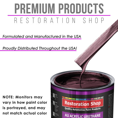 Milano Maroon Firemist Acrylic Urethane Auto Paint - Complete Quart Paint Kit - Professional Single Stage Automotive Car Coating 4:1 Mix Ratio 2.8 VOC