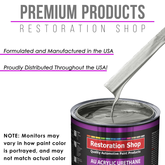 Brilliant Silver Firemist Acrylic Urethane Auto Paint - Complete Quart Paint Kit - Pro Single Stage Automotive Car Truck Coating 4:1 Mix Ratio 2.8 VOC