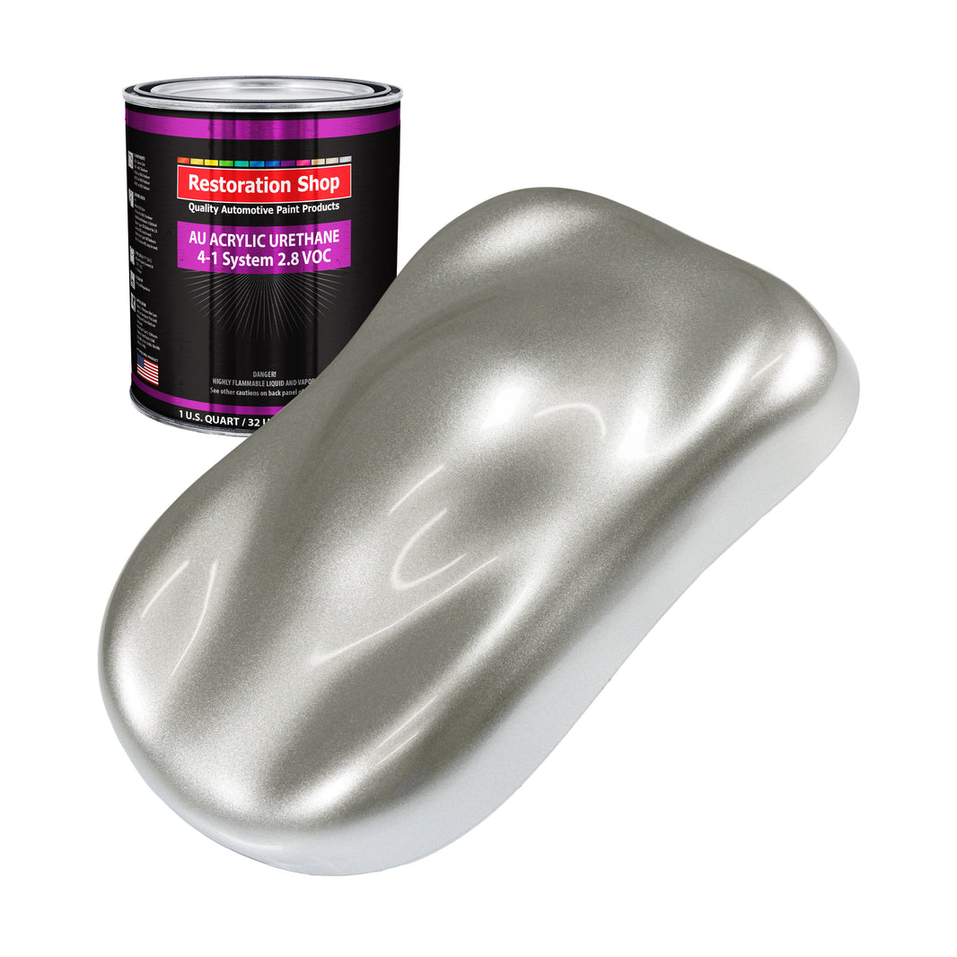 Brilliant Silver Firemist Acrylic Urethane Auto Paint - Quart Paint Color Only - Professional Single Stage Gloss Automotive Car Truck Coating, 2.8 VOC