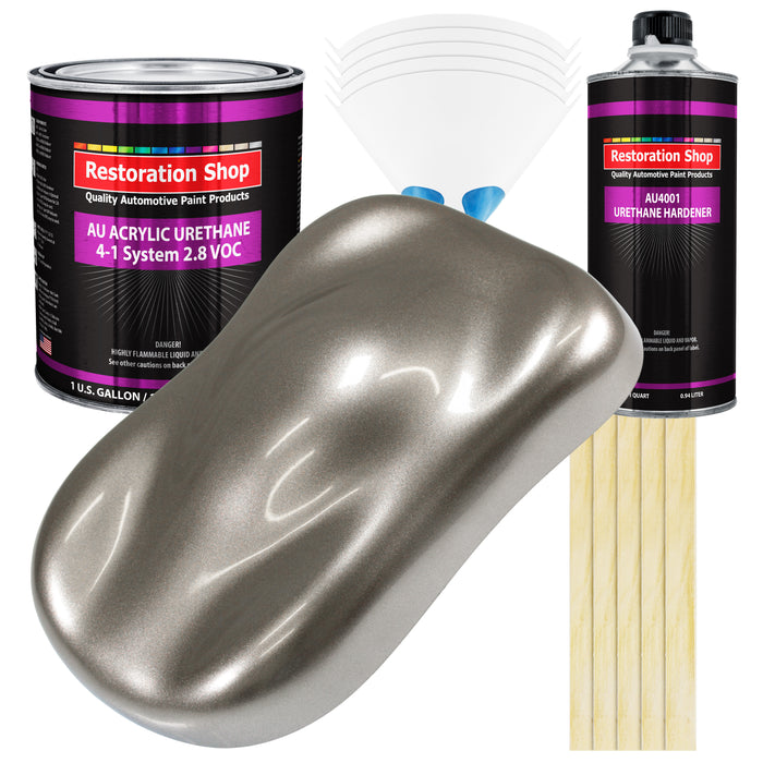 Firemist Pewter Silver Acrylic Urethane Auto Paint (Complete Gallon Paint Kit) Professional Single Stage Automotive Car Coating, 4:1 Mix Ratio 2.8 VOC