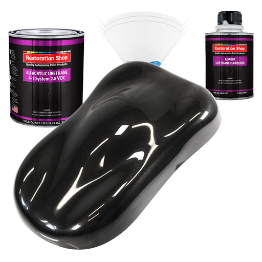 Black Diamond Firemist Acrylic Urethane Auto Paint - Complete Quart Paint Kit - Professional Single Stage Automotive Car Coating 4:1 Mix Ratio 2.8 VOC