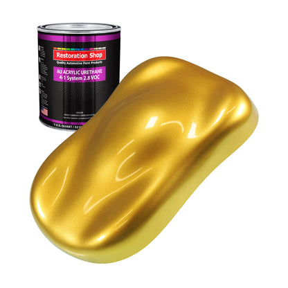 Saturn Gold Firemist Acrylic Urethane Auto Paint - Quart Paint Color Only - Professional Single Stage High Gloss Automotive Car Truck Coating, 2.8 VOC