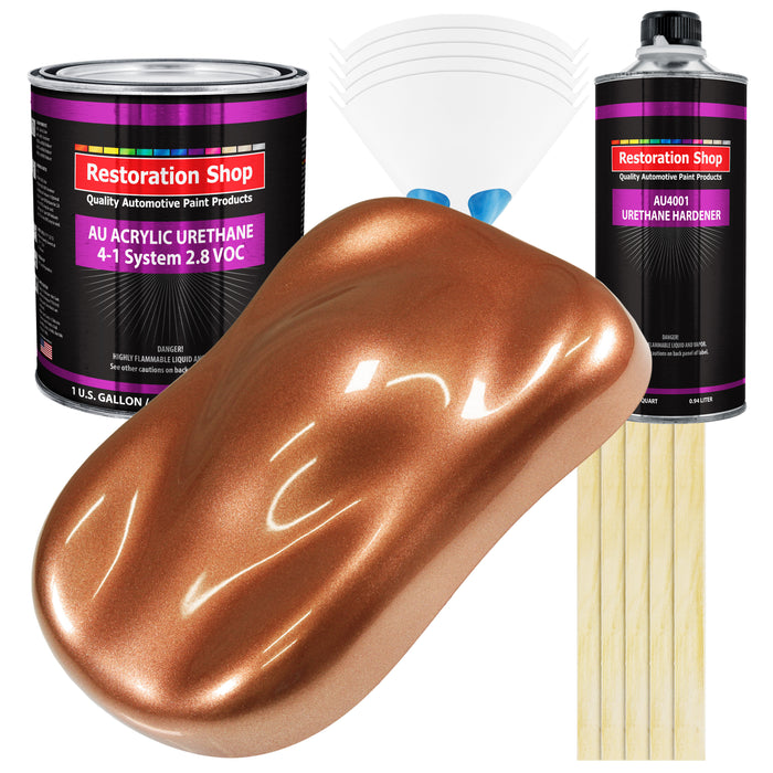 Bronze Firemist Acrylic Urethane Auto Paint - Complete Gallon Paint Kit - Professional Single Stage Automotive Car Truck Coating 4:1 Mix Ratio 2.8 VOC