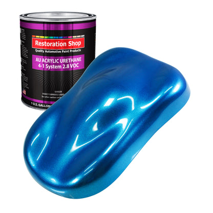 True Blue Firemist Acrylic Urethane Auto Paint - Gallon Paint Color Only - Professional Single Stage High Gloss Automotive Car Truck Coating, 2.8 VOC