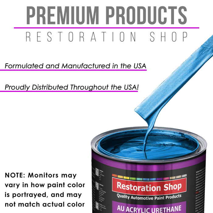 True Blue Firemist Acrylic Urethane Auto Paint - Quart Paint Color Only - Professional Single Stage High Gloss Automotive, Car, Truck Coating, 2.8 VOC