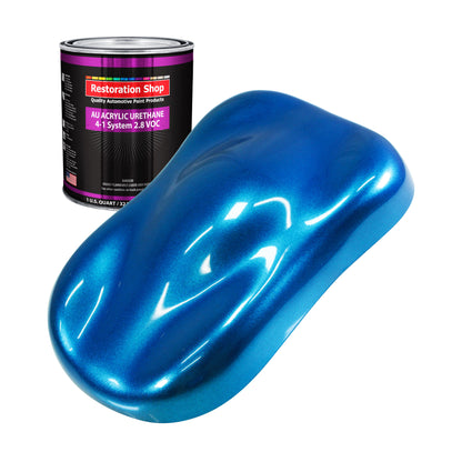 True Blue Firemist Acrylic Urethane Auto Paint - Quart Paint Color Only - Professional Single Stage High Gloss Automotive, Car, Truck Coating, 2.8 VOC