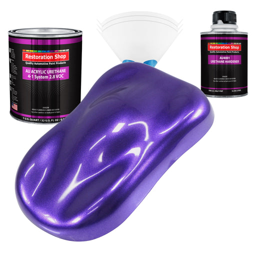 Firemist Purple Acrylic Urethane Auto Paint - Complete Quart Paint Kit - Professional Single Stage Automotive Car Truck Coating, 4:1 Mix Ratio 2.8 VOC
