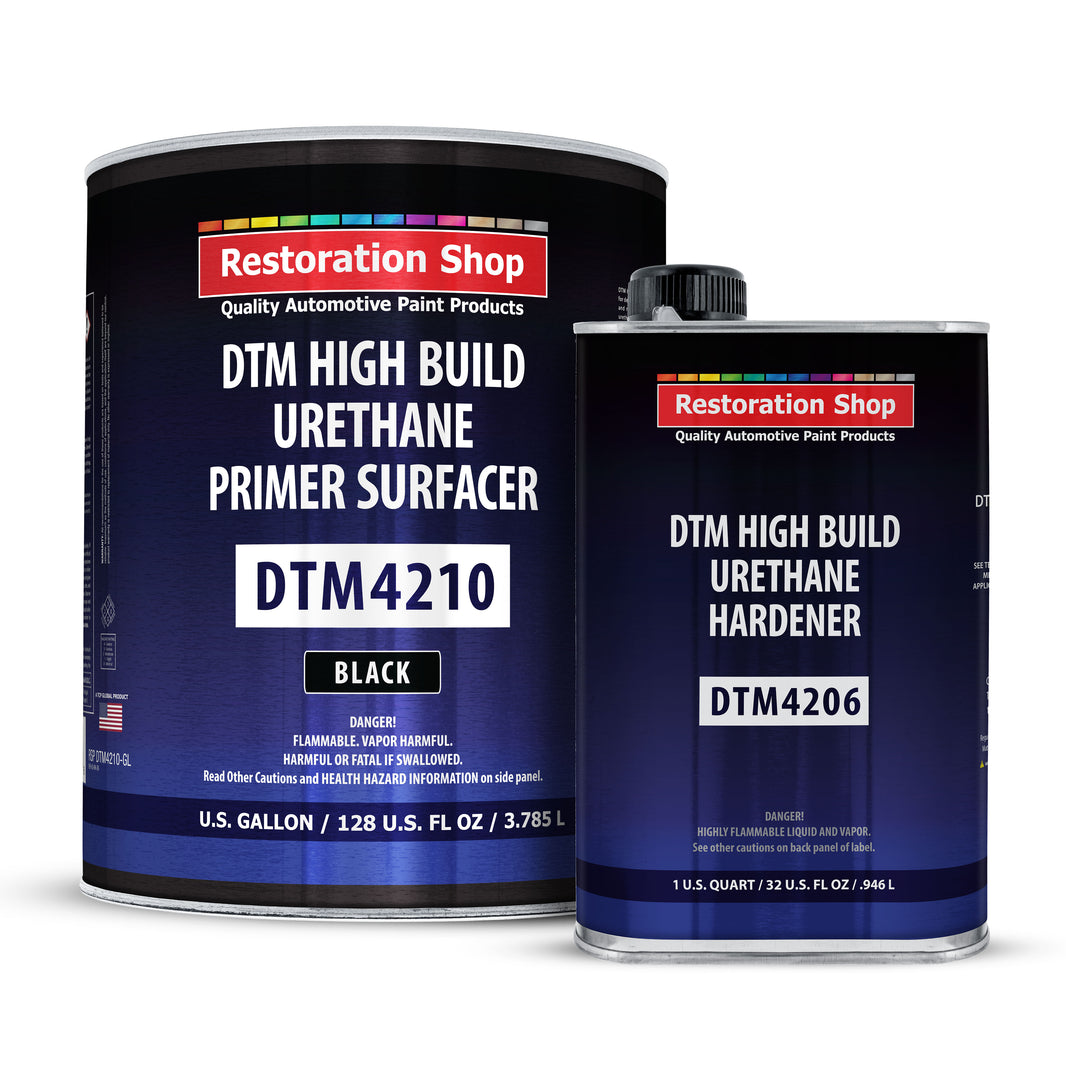 1.25 Gallon 2K High Build Primer Automotive Paint Kit - 1 Gal. Black Urethane Primer Surfacer, 1 Qt Hardener, 4:1 Mix Ratio