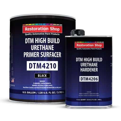1.25 Gallon 2K High Build Primer Automotive Paint Kit - 1 Gal. Black Urethane Primer Surfacer, 1 Qt Hardener, 4:1 Mix Ratio