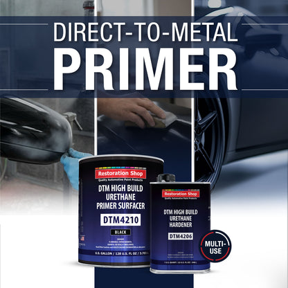1.25 Gallon 2K High Build Primer Automotive Paint Kit - 1 Gal. Black Urethane Primer Surfacer, 1 Qt Hardener, 4:1 Mix Ratio