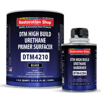 1.25 Quart 2K High Build Primer Automotive Paint Kit - 1 Qt. Black Urethane Primer Surfacer, 1/2 Pint Hardener, 4:1 Mix Ratio