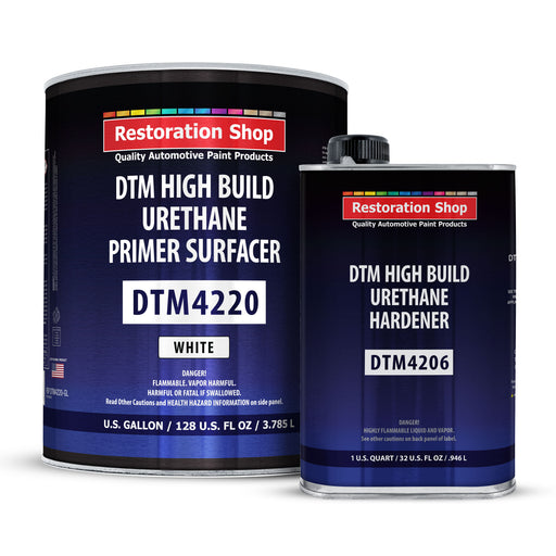 1.25 Gallon 2K High Build Primer Automotive Paint Kit - 1 Gal. White Urethane Primer Surfacer, 1 Qt Hardener, 4:1 Mix Ratio