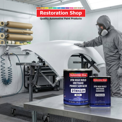 1.25 Gallon 2K High Build Primer Automotive Paint Kit - 1 Gal. White Urethane Primer Surfacer, 1 Qt Hardener, 4:1 Mix Ratio