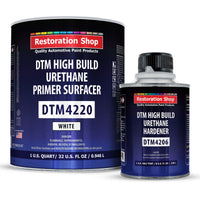 1.25 Quart 2K High Build Primer Automotive Paint Kit - 1 Qt. White Urethane Primer Surfacer, 1/2 Pint Hardener, 4:1 Mix Ratio