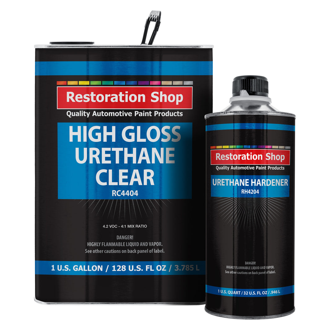 1.25 Gallon 2K Clear Coat Automotive Paint Kit - 1 Gal. Urethane Clear, 1 Qt Hardener, 4:1 Mix Ratio - Professional High Gloss Auto Car Refinish