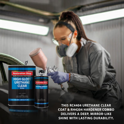 1.25 Gallon 2K Clear Coat Automotive Paint Kit - 1 Gal. Urethane Clear, 1 Qt Hardener, 4:1 Mix Ratio - Professional High Gloss Auto Car Refinish