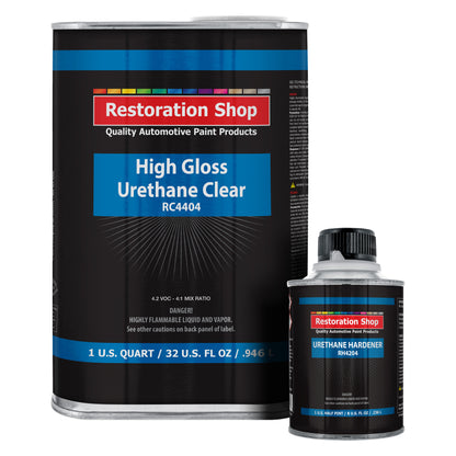 1.25 Quarts 2K Clear Coat Automotive Paint Kit - 1 Quart Urethane Clear, 1/2 Pint Hardener, 4:1 Mix Ratio - Professional High Gloss Auto Car Refinish