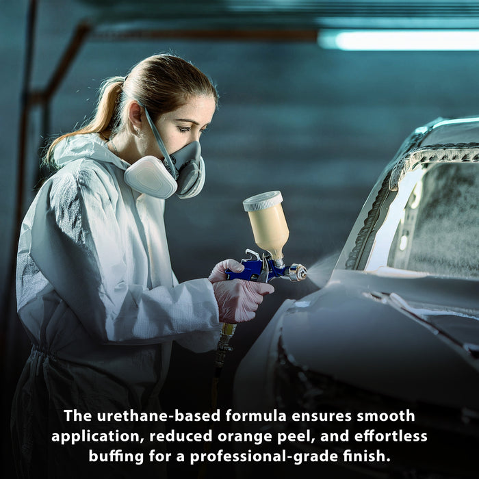 1.25 Quarts 2K Clear Coat Automotive Paint Kit - 1 Quart Urethane Clear, 1/2 Pint Hardener, 4:1 Mix Ratio - Professional High Gloss Auto Car Refinish Coating - Auto Body Repair Finish