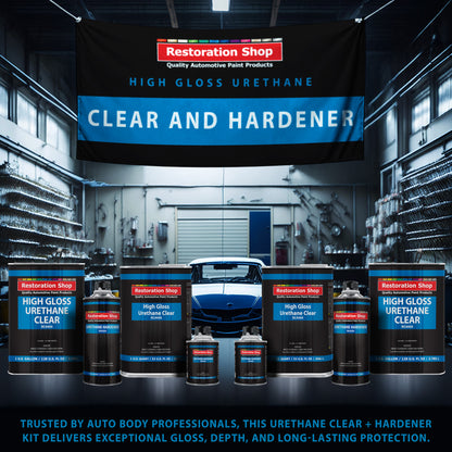 1.25 Quarts 2K Clear Coat Automotive Paint Kit - 1 Quart Urethane Clear, 1/2 Pint Hardener, 4:1 Mix Ratio - Professional High Gloss Auto Car Refinish