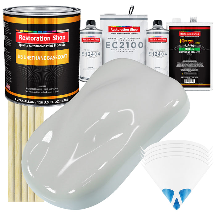 Classic White Urethane Basecoat with European Clearcoat Auto Paint - Complete Gallon Paint Color Kit - Automotive Refinish Coating