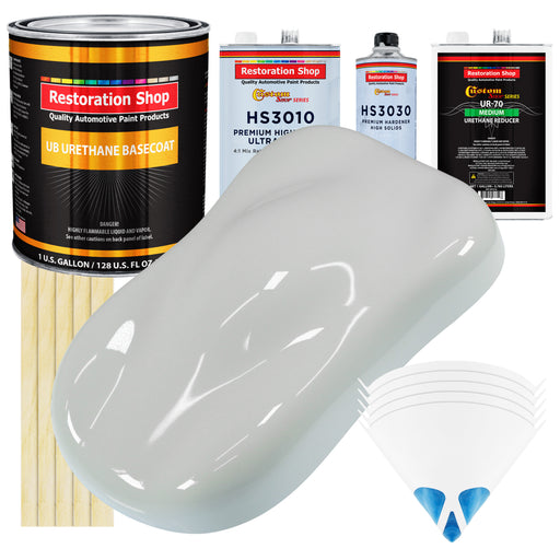 Classic White - Urethane Basecoat with Premium Clearcoat Auto Paint - Complete Medium Gallon Paint Kit - Professional High Gloss Automotive Coating