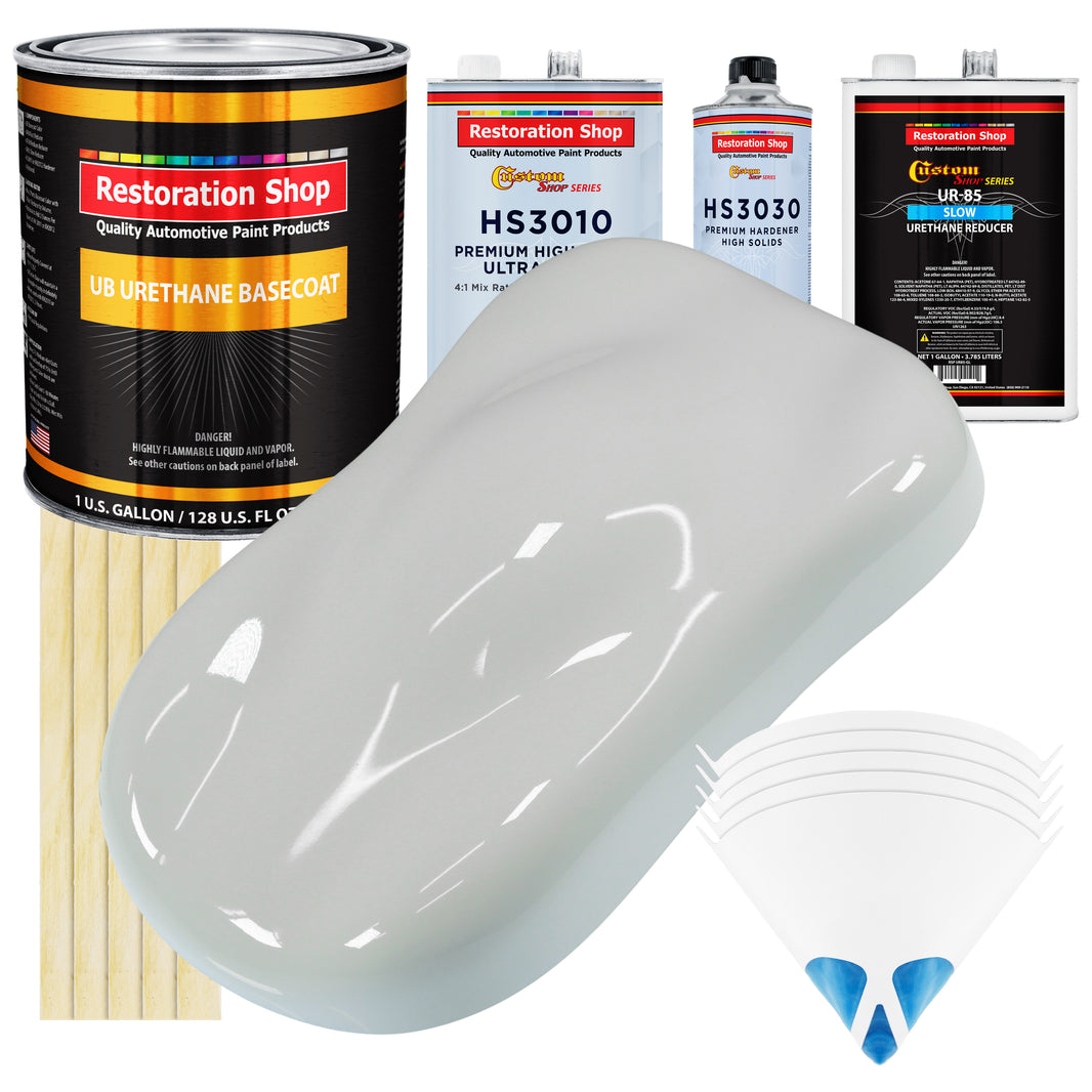 Classic White - Urethane Basecoat with Premium Clearcoat Auto Paint - Complete Slow Gallon Paint Kit - Professional High Gloss Automotive Coating
