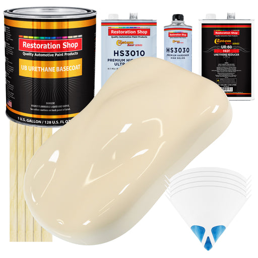 Wimbledon White - Urethane Basecoat with Premium Clearcoat Auto Paint - Complete Fast Gallon Paint Kit - Professional High Gloss Automotive Coating