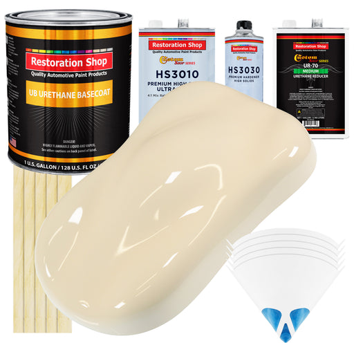 Wimbledon White - Urethane Basecoat with Premium Clearcoat Auto Paint - Complete Medium Gallon Paint Kit - Professional High Gloss Automotive Coating
