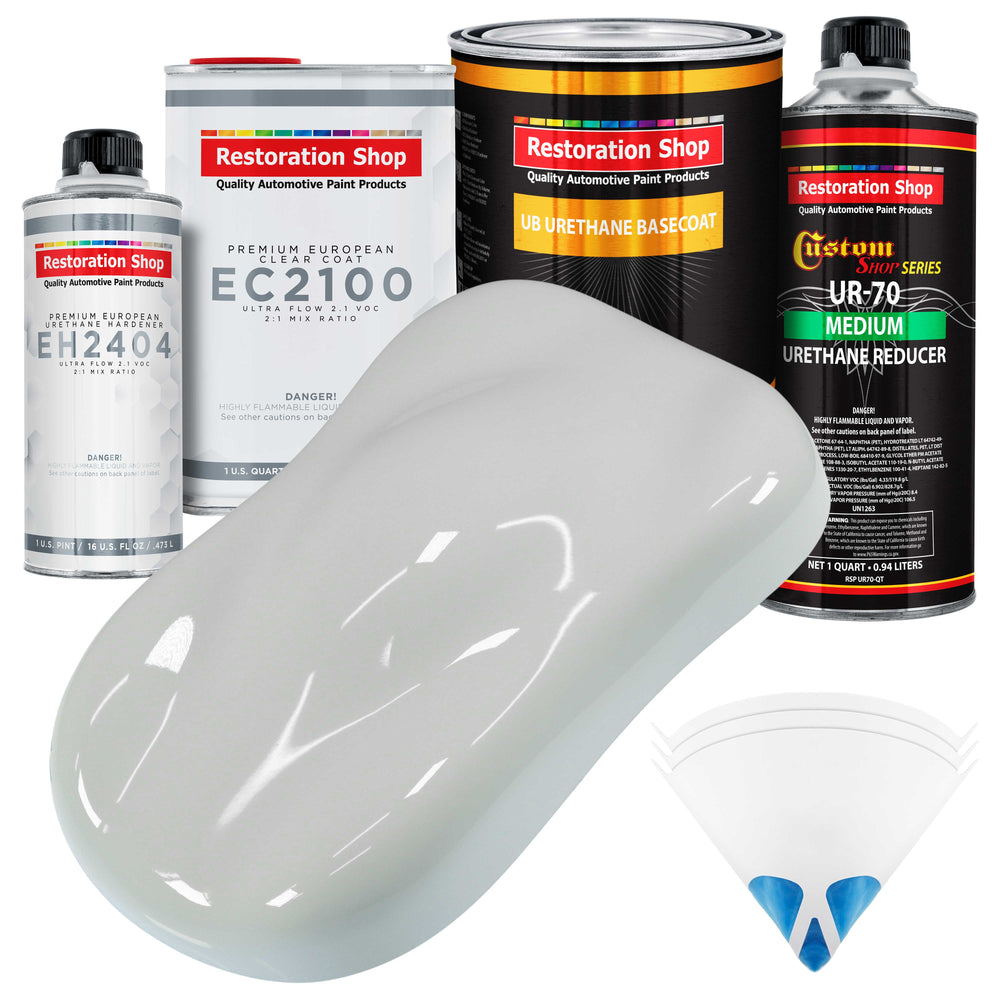 Wimbledon White Urethane Basecoat with European Clearcoat Auto Paint - Complete Quart Paint Color Kit - Automotive Refinish Coating