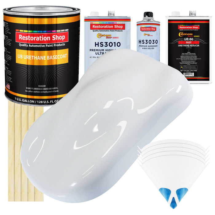 Winter White - Urethane Basecoat with Premium Clearcoat Auto Paint - Complete Fast Gallon Paint Kit - Professional High Gloss Automotive Coating