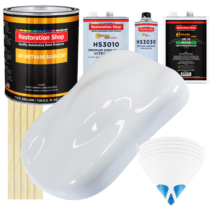 Winter White - Urethane Basecoat with Premium Clearcoat Auto Paint - Complete Medium Gallon Paint Kit - Professional High Gloss Automotive Coating