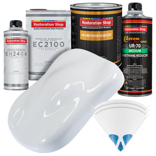 Winter White Urethane Basecoat with European Clearcoat Auto Paint - Complete Quart Paint Color Kit - Automotive Refinish Coating
