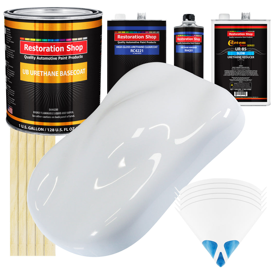 Winter White - Urethane Basecoat with Clearcoat Auto Paint - Complete Slow Gallon Paint Kit - Professional High Gloss Automotive, Car, Truck Coating