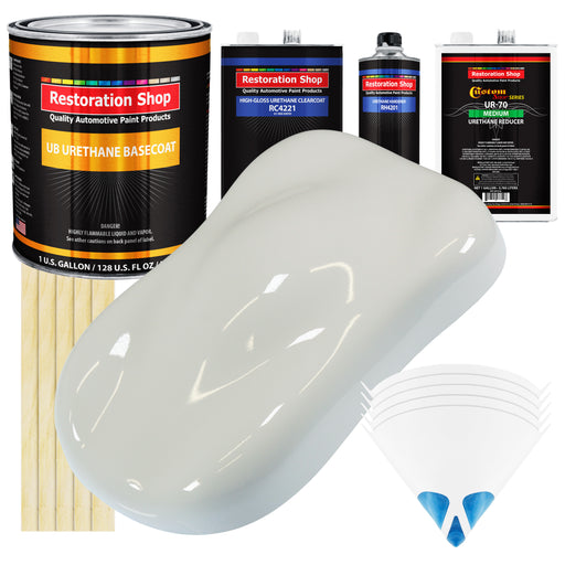 Linen White - Urethane Basecoat with Clearcoat Auto Paint - Complete Medium Gallon Paint Kit - Professional High Gloss Automotive, Car, Truck Coating