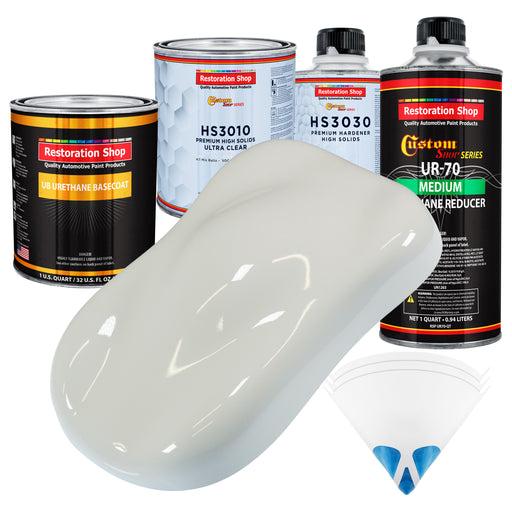 Linen White - Urethane Basecoat with Premium Clearcoat Auto Paint - Complete Medium Quart Paint Kit - Professional High Gloss Automotive Coating