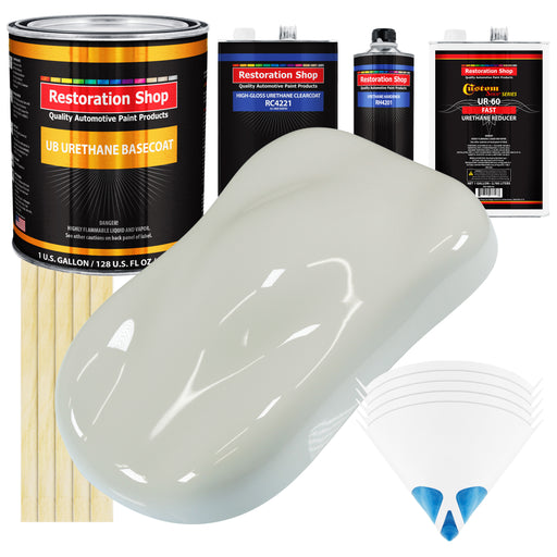 Arctic White - Urethane Basecoat with Clearcoat Auto Paint - Complete Fast Gallon Paint Kit - Professional High Gloss Automotive, Car, Truck Coating