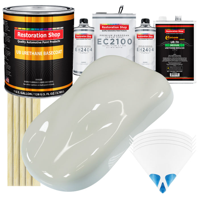 Arctic White Urethane Basecoat with European Clearcoat Auto Paint - Complete Gallon Paint Color Kit - Automotive Refinish Coating