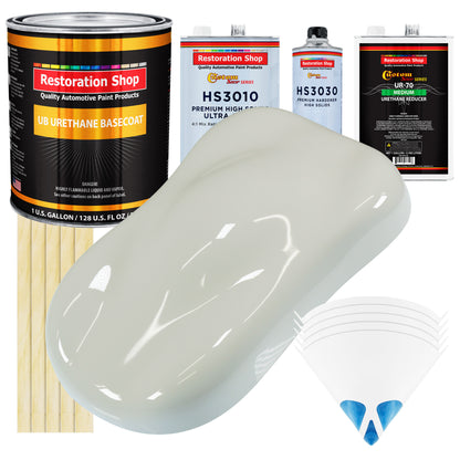 Arctic White - Urethane Basecoat with Premium Clearcoat Auto Paint - Complete Medium Gallon Paint Kit - Professional High Gloss Automotive Coating