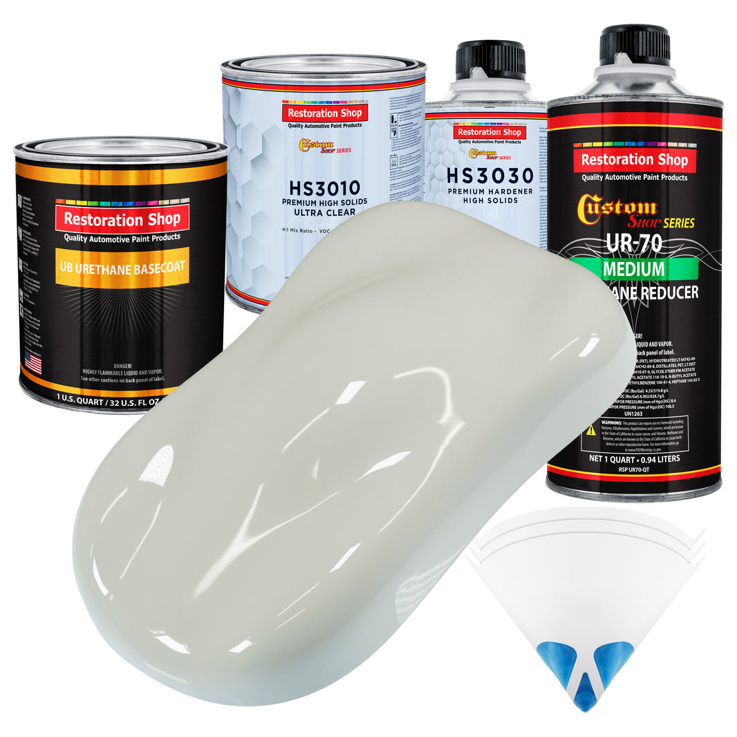 Arctic White - Urethane Basecoat with Premium Clearcoat Auto Paint - Complete Medium Quart Paint Kit - Professional High Gloss Automotive Coating