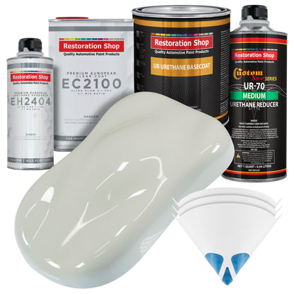 Arctic White Urethane Basecoat with European Clearcoat Auto Paint - Complete Quart Paint Color Kit - Automotive Refinish Coating