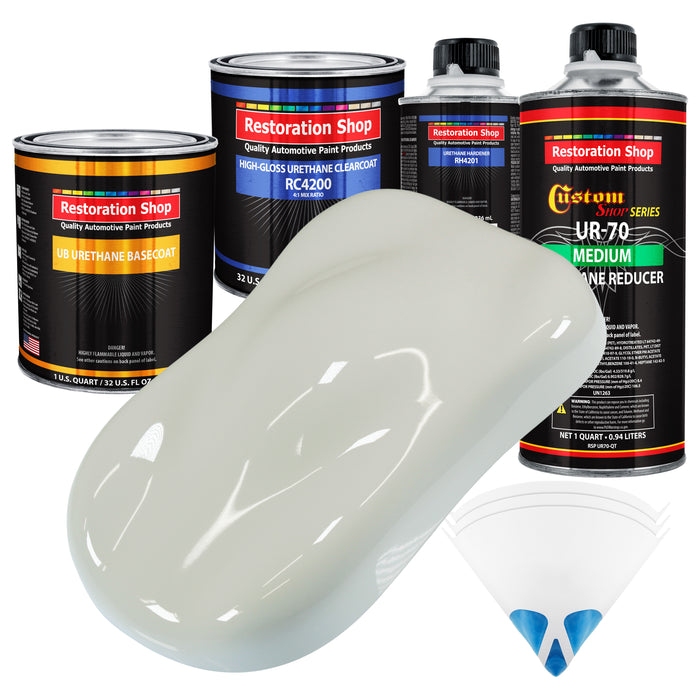 Arctic White - Urethane Basecoat with Clearcoat Auto Paint - Complete Medium Quart Paint Kit - Professional High Gloss Automotive, Car, Truck Coating