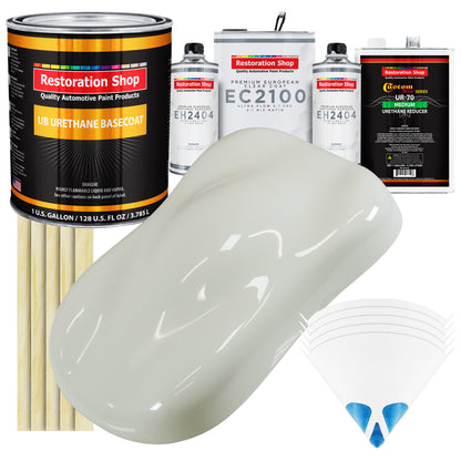 Ermine White Urethane Basecoat with European Clearcoat Auto Paint - Complete Gallon Paint Color Kit - Automotive Refinish Coating