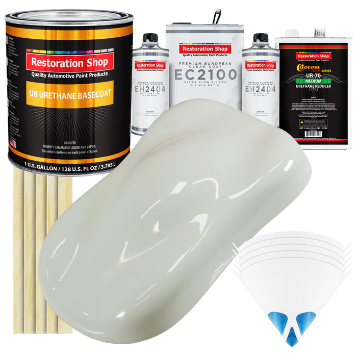 Ermine White Urethane Basecoat with European Clearcoat Auto Paint - Complete Gallon Paint Color Kit - Automotive Refinish Coating