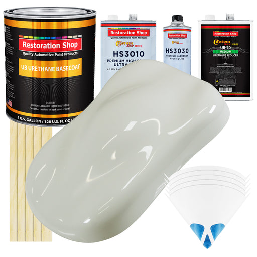 Ermine White - Urethane Basecoat with Premium Clearcoat Auto Paint - Complete Medium Gallon Paint Kit - Professional High Gloss Automotive Coating